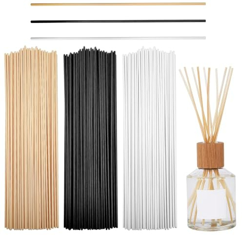 240 Stück Rattanstäbchen für Raumduft, 20cm x 3mm Duftstäbchen Nachfüller, Aroma Diffuser Stäbchen für Ätherische Öle im Home Office Hotel Spa Aropatherapie (3 Farben)