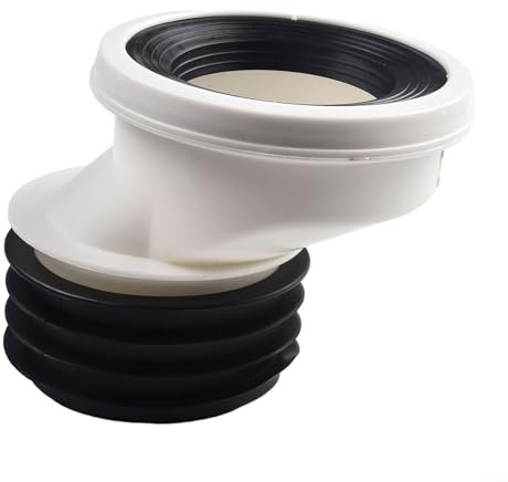 Connettore offset per WC da 0 a 100 mm, raccordo ugello per tubo WC, scarico dritto eccentrico (5 cm)