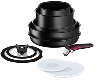 Batería de cocina Ingenio IH Negro Unlimited Tefal - Tious luces + inducción - L3889092