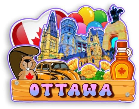 Quwsne Kühlschrankmagnet Ottawa Kanada Kühlschrankmagnet Stadt Reise Souvenirs Touristengeschenke 3D klassische Sehenswürdigkeiten handgefertigt Handwerk Heimdekoration -1858