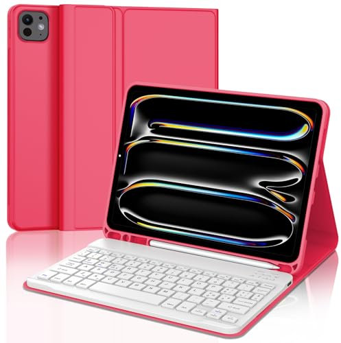 WAVATA Tastiera Bluetooth per iPad 10/10.2, Air 11, Samsung Galaxy Tab A9+/S6 Lite, Ricaricabile Tastiera Wireless per Tablet (10.9/11 Pollici) iOS/Windows/Android, Ultra Sottile, QWERTY, Bianco