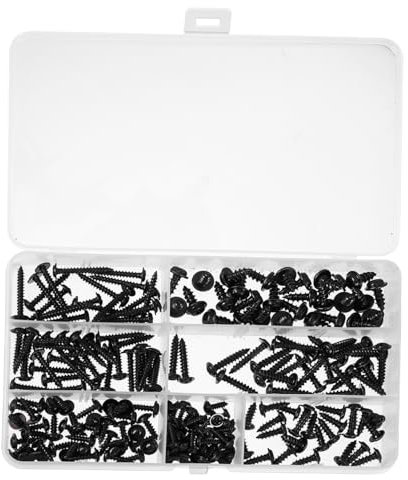 SOLUSTRE 210pezzi Viti Autofilettanti Con Testa Tonda e Rondelle Kit Versatile Per Piccoli Elettrodomestici Resistente Alla e Graffi Varietà Di Specifiche Per Ogni Esigenza