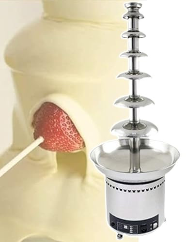 Fontaine à Chocolat éLectrique à 4-7 Niveaux, Machine à Fondre Le Fromage, Machine à Fontaine à Bonbons, Grande Fontaine à Chocolat En Acier Inoxydable, Tremper Les Fraises,7tiers