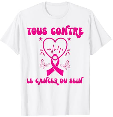 Tous Contre Le Cancer du Sein Mois de Sensibilisation Ruban T-Shirt