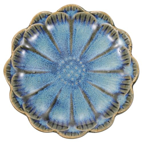 OKUMEYR Keramik Snackschale in Blumenform Lebensmittelecht Stabile Unterseite Vielseitig für Soßen und Beilagen Spülmaschinenfest Japanisches Design für Sushi und Snacks