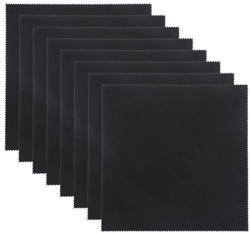 Confezione da 8 fazzoletti da uomo, assorbono il sudore, fazzoletti in microfibra, stracci per sport, palestra, mani, viso e corpo, nero, 25 × 25cm / 9.84 × 9.84in