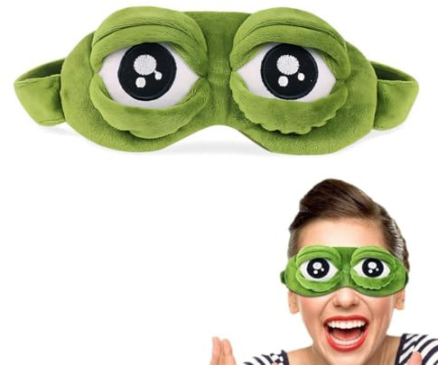 3D Frosch Schlafen Augenmaske Kinder, Flusen Karikatur Frosch Schlafen Lustige Neuheit Augenabdeckung, schlafmaske kinder, Flusen Karikatur Frosch Schlafen Lustige Neuheit Augen Abdeckung Eyeshade