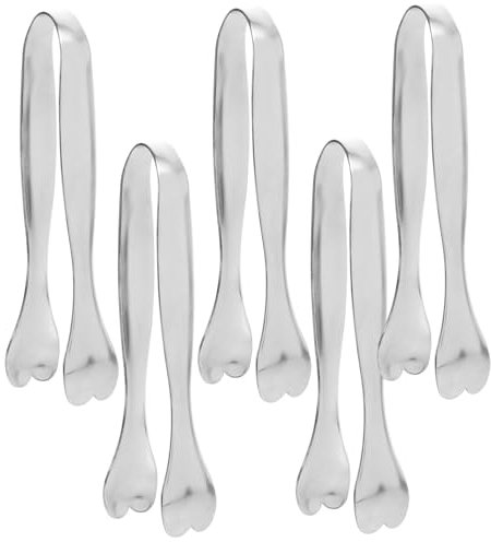 BUGUUYO 5 Pezzi Di Pinze Per Utensili Da Portata in Acciaio Inossidabile A Forma Di Cuore Clip Metalliche Non 201 Per Cucinare E Spuntini