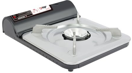 Hornillo de gas para camping, 3500 W, resistente al viento, 1 llama, antideslizante, para camping, portátil, a prueba de explosiones, con maletín, hornillo de gas de butano, para picnic al aire libre
