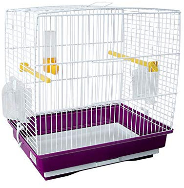 Solid Bird Cage rostfritt stål fågelbur Stor papegoja bur trast duva bärbara små storlekar fåglar reser bur husdjur för kärleksfåglar finches papeglet fågelbur (brun)