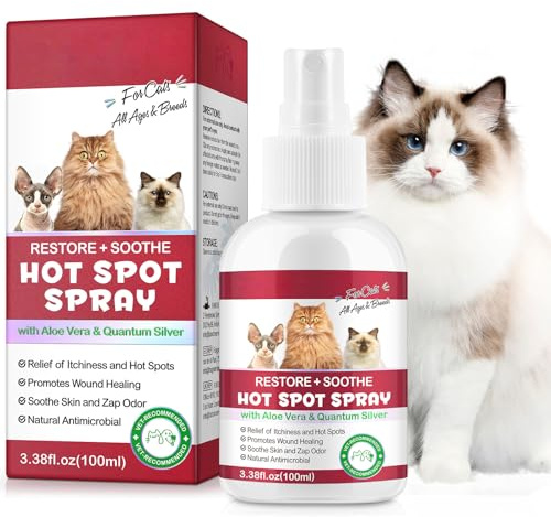 Hot Spot Itch Relief Spray Für Katzen Anti-Itch Hot Spot Behandlung, Haustier Wundpflege Spray Für Haut Juckende,Gereizte Haut,Allergie,Hautausschläge,Feuchtigkeitsspender Trockene Haut,Juckende Ohren