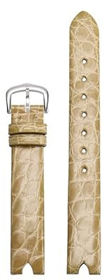 hoosouk Lederarmband für OMEGA De Ville Lederarmband V-förmige Öffnung Schraubstange Damenuhr(Yellows)