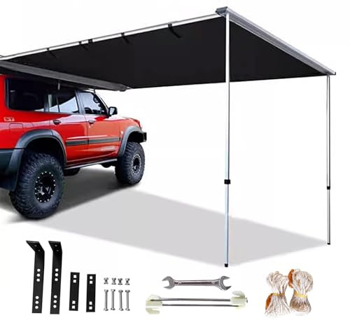 CLLXDZ Toldo Camper Extraíble UV50+, Toldo Caravana Altura Ajustable de 110 A 210 cm, Toldo para Coche para Camping, Camiones y Todoterrenos(200x250x210cm)