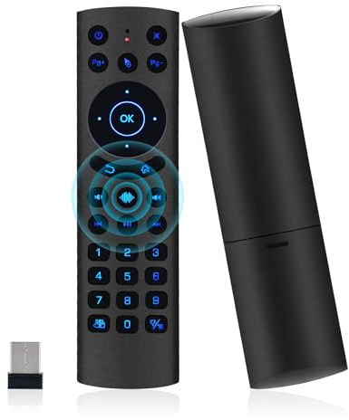 Binghe Air Mouse Bluetooth Mando, G20s Pro 2.4G Mando a Distancia Inteligente por Voz, Mando a Distancia 2.4G Teclado Bluetooth con Retroiluminación para Android/Ordenador/TV-Box/Proyector