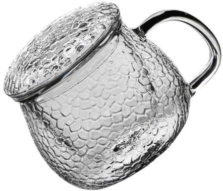 Zerodeko Taza De Té Con Tapa y Filtro, Vaso De Oficina Con Mango Antideslizante, Diseño Grueso De Martillo, Material Resistente, Adecuado Para Infusiones y Bebidas Diarias, Juego De 3 Unidades