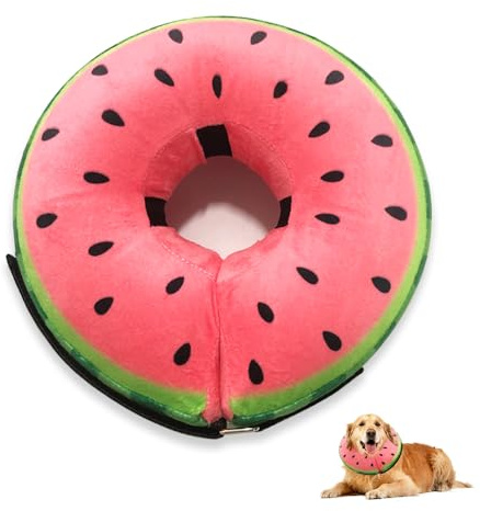 HMCEY Aufblasbare Halskrause Hund,Hundekragen Leckschutz Weich,Schutzkragen Hunde Kragen Nach Op,Halskragen Hund mit Verstellbarer Schnalle,Inflatable Dog Collar für Genesung Nach Operationen - L