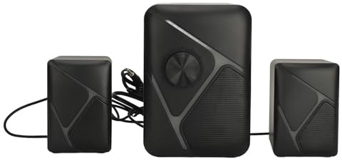 Sxhlseller Haut-parleurs de Bureau Alimentés par USB avec Caisson de Basses Lumière RVB pour Ordinateur de Jeu, Télévision, Téléphone, Système de Haut-parleurs Multimédia 2.1