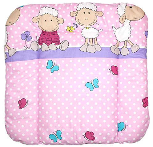 Baby Auflage Wickelauflage - Schaf rosa/violet - 70x50 cm 70x70 cm 70x85 cm Wickeltischauflage 70x50 cm
