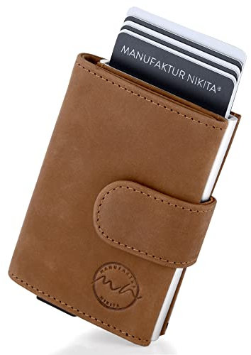 Manufaktur Nikita® Kreditkartenetui Echtleder | Geldbörse mit RFID-Schutz | Wallet für 10 Karten | für Damen und Herren mit schöner Geschenkbox