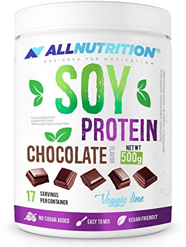 ALLNUTRITION Veggie Line Soy Protein Vegan Dietary Supplement Soy Protein Isolate for Athletes No Sugar Sweetened with Xylitol 500g Package 17 Servings