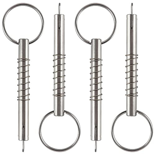4 Pcs Quick Release Pin w/Drop Cam & Spring, Diameter 5/16(8mm), Usable Length 2(53mm), Overall Length 3(76mm), Full 316 Stainless Steel, Bimini Top Pin, Marine Hardware