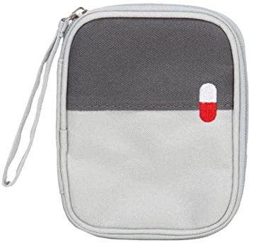 XKUN Mäppchen Tragbare Medizintasche Erste-Hilfe-Kit Organizer Outdoor Home Notfall Pill Tasche-Grey