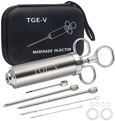 TGE-V Meat Injector, Injector Marinades for Meats, Turkey; Come with 3 Marinade Injector Syringe Needles; Meat Injectors for Smoking, BBQ Grill, 2-OZ, User Manual Included