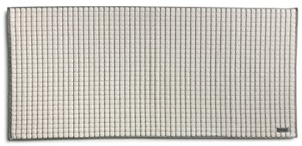 möve Eden Badteppich mit Kästchenstruktur 60 x 130 cm aus 100% Baumwolle, Nature/Black