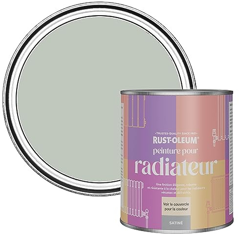Rust-Oleum Green Heat Resistant Radiator Paint in Satin Finish - Chalk Green 750ml