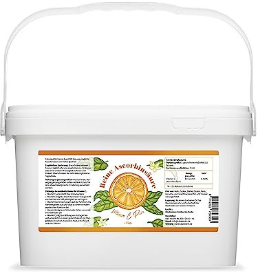Vitamin C Pure 5kg - Vitamin C Pulver - Reine Ascorbinsäure - 5000 Tage Vorrat x 1000mg Hochdosiert - Mit Messlöffel - Vegan - Premiumqualität