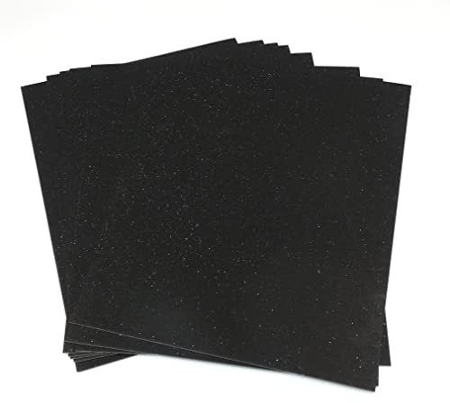 Sixstore Glitzerpapier, A4, 250 g/m², Glitzer-Karton, gemischte Farben, Glitzerkarton, A4, Glitzerkarton, Bastelkarte für Bastelarbeiten, Dekoration, Schwarz, 10 Stück