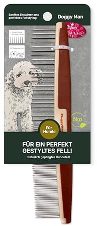 Japan Premium Pet Kamm für Katzen & Hunde | Hundekamm & Katzenkamm mit Feinen und Breiten Zähnen | Konische Spitzen, Japanischer Stahl | Rutschfester Steriler Griff – für Alle Felltypen