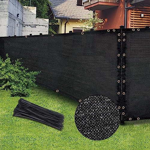 Black 5FT X 50FT Outdoor Privacy Screen Fence & Mesh Shade Net Cover - Ideal for Garden & Backyard Privacy, Perfect for Patio Wall, Freestanding