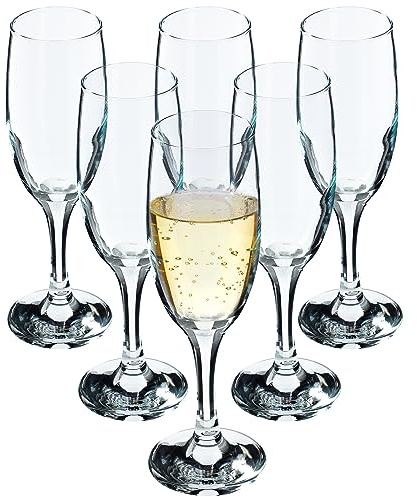 KADAX Vinglas, diskmaskinssäkra vinbägare, högkvalitativt och elegant glasset för rött och vitt vin, bägare för servering av vin och champagne (6 x 190 ml, för champagne) ..