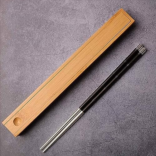 bacchette giapponesi chopsticks bacchette Riutilizzabile, scatola in argento sterling, riutilizzabile, stoviglie per bacchette portatili in bambù giapponese coreano cinese(Color:4,Size:)