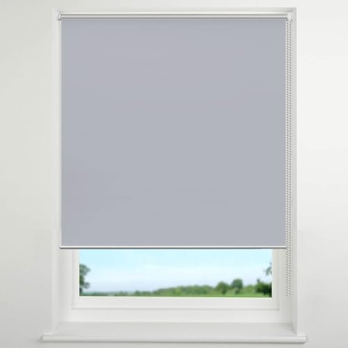 Verdunkelungsrollo Ohne Bohren 90 x 160 cm Blickdicht Sichtschutz Seitenzugrollo Verdunkelungs-Rollo Höhe Stufenlos Verstellbar für Schlafzimmer, Hellgrau