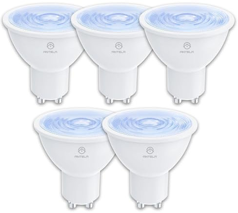 ANTELA Ampoule LED Gu10 2,5W 450LM 6500K Blanc Froid, Equivalent 60W Efficacité Energétique, Non-Dimmable, 5PCs