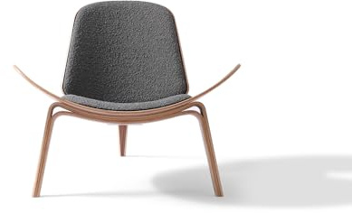 Typicalinno Tripod Plywood Shell Chair (GRIS Boucle)