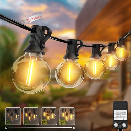 kolpop 76FT/23M Guirnaldas Luces Exterior, [Regulable & Temporización] Luces Exterior, G40 Bombillas Impermeable Cadena de Luces Terraza Exterior, Interior Deco para Jardín, Patio, Fiesta