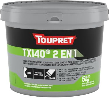 Toupret - Masilla Elástica para Azulejos TX140 5 KG Blanco o Transparente