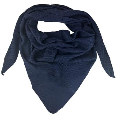 Trachtenland XL Strick Dreieckstuch - Schal 200 x 80 cm | Dunkelblau