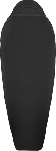 Sea to Summit Reactor Liner Mummy - Sacco a pelo unisex per adulti, adatto per attività outdoor, con isolamento migliorato e tecnologia a infrarossi, disponibile in nero, taglia 210 cm x 75 cm