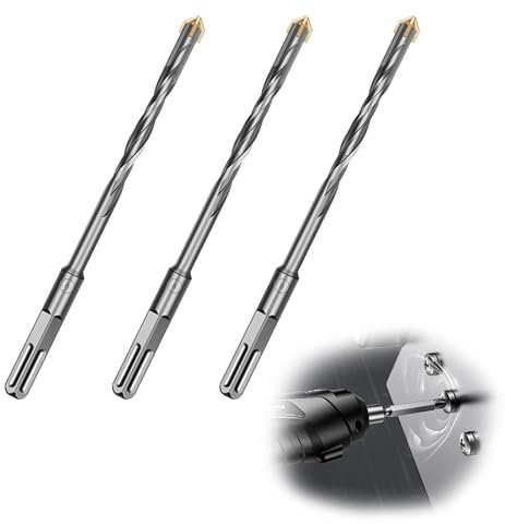 3 Pezzi Punte Trapano Muro,Punte SDS Plus 6x150mm,Punte Trapano Cemento Armato,Punta Trapano Muro,Punte Trapano,Per Forare Pietra,Cemento,Pietra Naturale