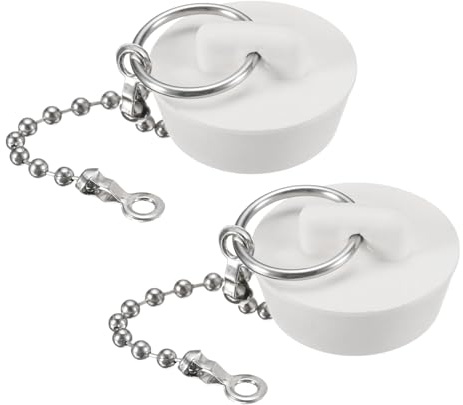 QUARKZMAN 2 Stück Abflussstopfen， Ø29mm Badewannenstöpsel Waschbeckenstöpsel Gummistöpsel Gummi Stopfen Abflusssieb Abflussstöpsel Küchenspüle Stöpsel für Spülbecken Weiß