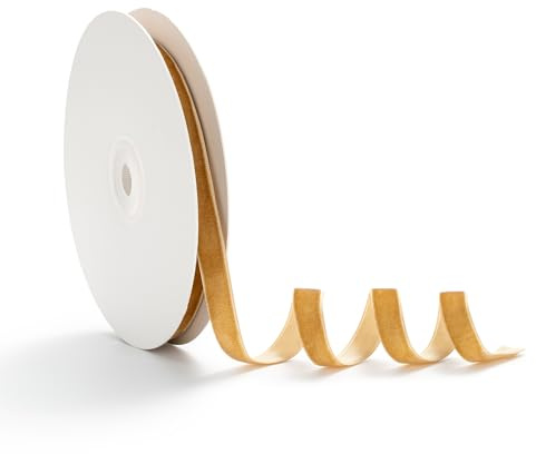 AOKSUNOVA Samtband Geschenkband Samt Schleifenband Samt Band 1cm x 9m Geschenkbänder Samtbänder Hellbraun | Samtband als Geschenkband und Schleifenband, Weiches Dekoband für Hochzeit,Weihnachten,Geburtstag und Festliche Verpackung