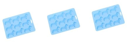Amosfun 3 Pièces moule à glace créatif moule à pâtisserie en forme de chien moule à glace au whisky de para gélatine mini-bonbons moule de cuisson de dessin animé glaçon en silicone Blue