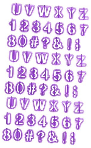 Amosfun 120 Stk Keksform kuchenform küchenartikel Küchenutensilien ausstechförmchen plätzchen Zahlformen Buchstabenformen Kekse DIY-Alphabet-Buchstabe Plätzchenausstecher formen Violett