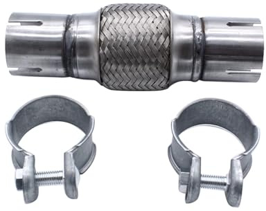 50.7 x 100/208mm Flexible Exhaust Pipe Clamp-on Flexi Tube Joint Stainless Steel