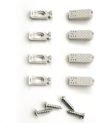 4Kit 8 Stück Plissee Ersatzteile klemmträger, Spannschuhe für verspannte Plissees, für Klebeträger und Stick & Fix Front Klebeplatten