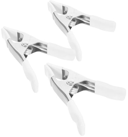 AUTSUPPL 4 Inch Heavy Duty Spring Clamps Set Woodworking Clamps with PVC Sleeve White 3pcs for Model Making